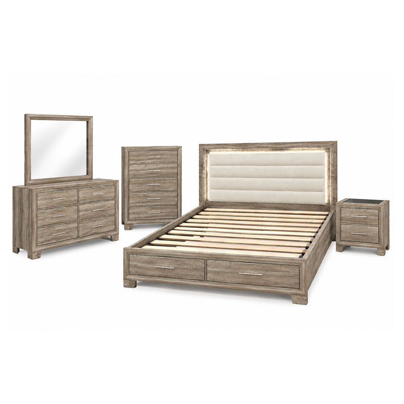 Cllisie - 5 Piece Bedroom Set With Padded Headboard