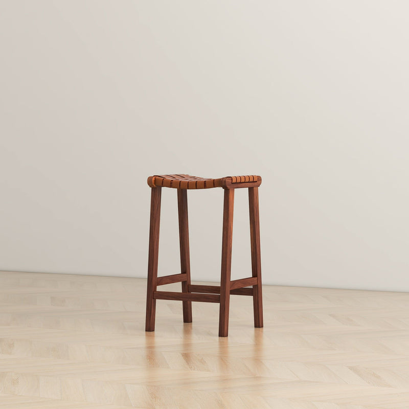 James - Mid-Century Modern Genuine Counter Stool