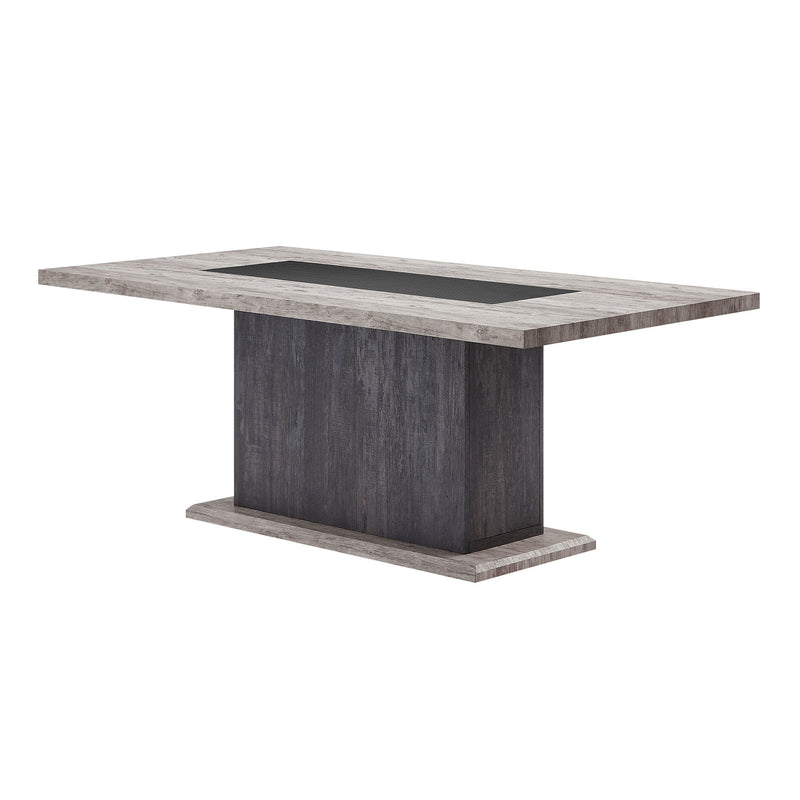 D8030 - Dining Table With 2 Storage Drawers And 1 Storage Door - Black / Brown