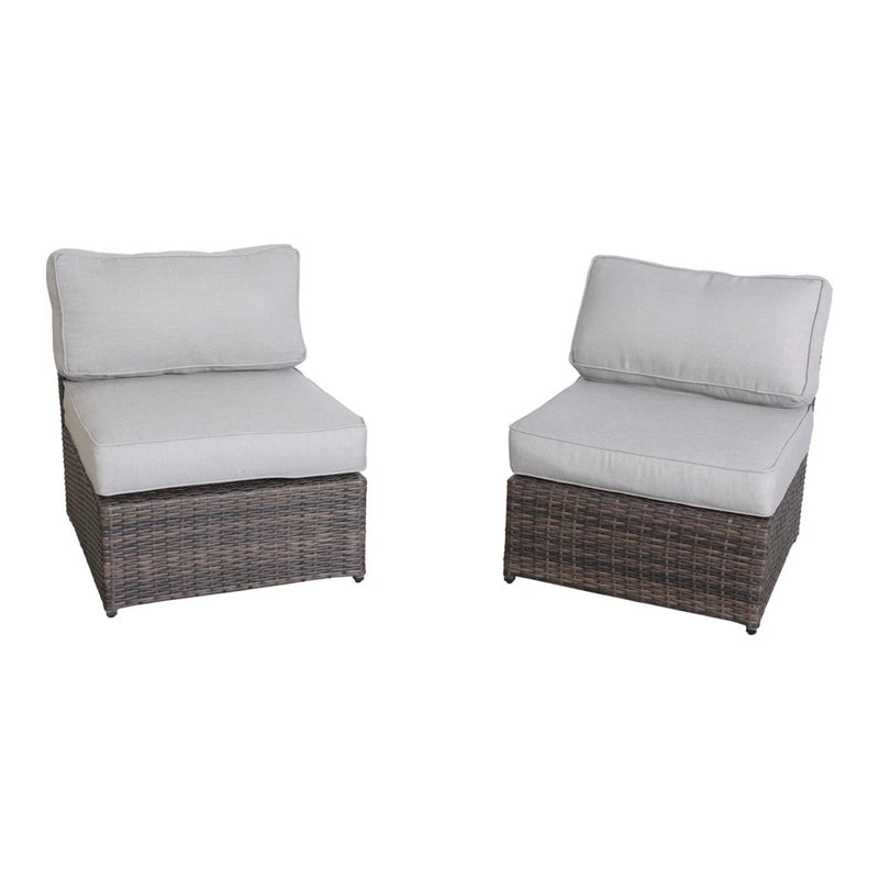 Patio Seating Set With Cushions And Fire Pit - Brown
