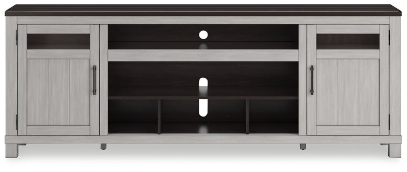 Darborn - XL TV Stand W/Fireplace Option - Gray / Brown