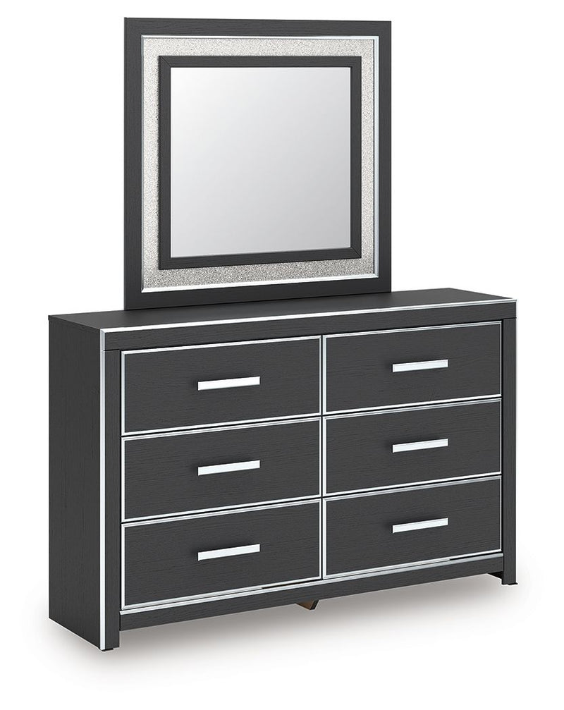 Zuraleus - 4 Pc. - Queen Upholstered Bed With Roll Slats, Dresser, Mirror And Nightstand - Black