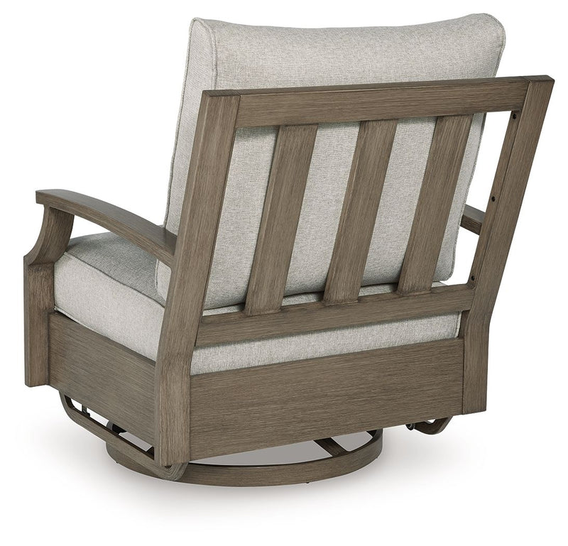 Rainier Ranch - Swivel Glider Chair With Cushion - Brown / Beige