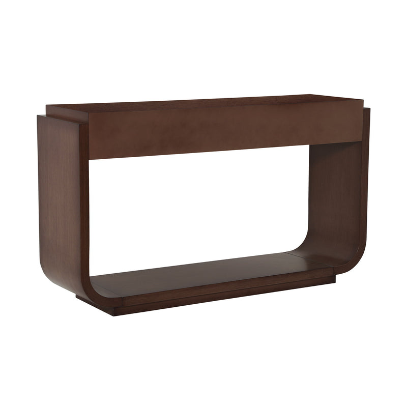 Console Table With 3 Drawers, Display Shelf, Curved Legs - Walnut