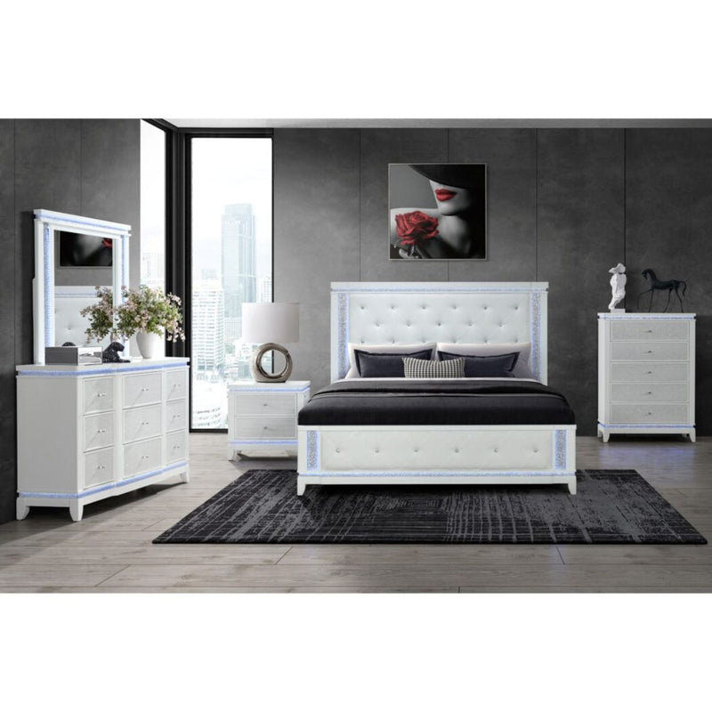 Adalid - Cama contemporánea con luces LED