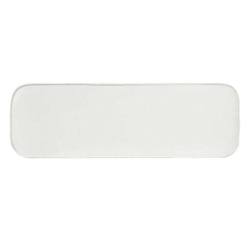 Upholstered Ottoman Bench With Thick Padded Design - Beige
