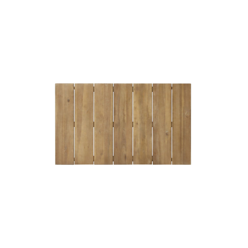 Outdoor Coffee Table With Slat Panel Top - Light Brown