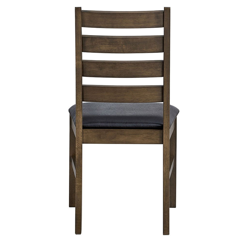 Damica - Side Chair (Set of 2) - Brown Synthetic Leather & Walnut