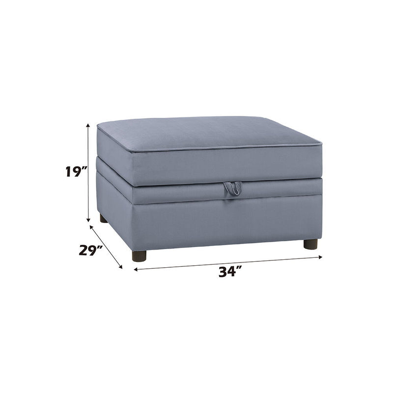 Bois II - Ottoman With Storage - Gray Velvet