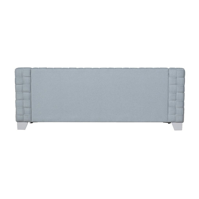 Saree - Sofa - Light Teal Chenille & White
