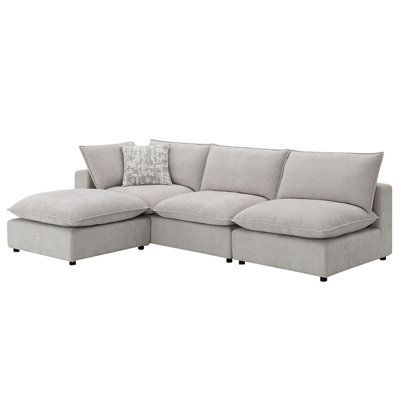Marisa - Modular Armless Chair - Beige Boucle