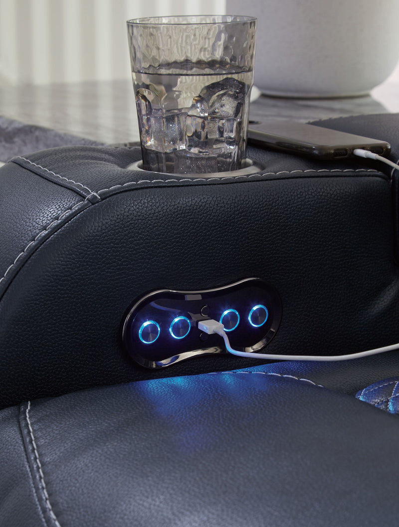 Fyne-Dyme - Power Recliner/Adj Headrest - Sapphire