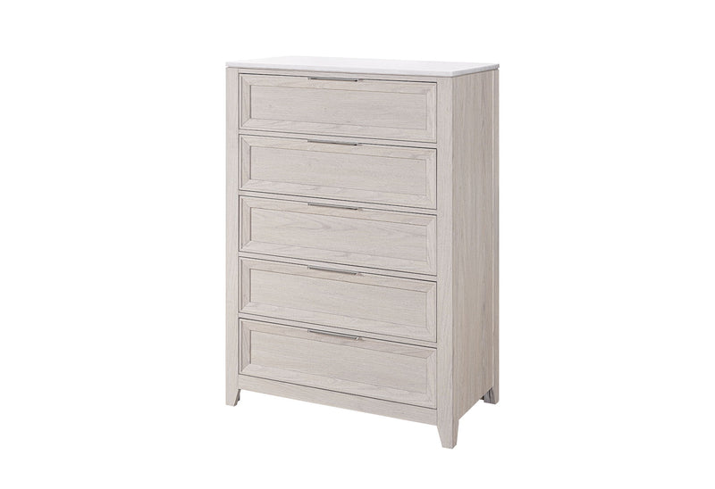 Mariah - 5 Piece King Bedroom Set (Bed, Dresser & Mirror, Nightstand, Chest) - Beige