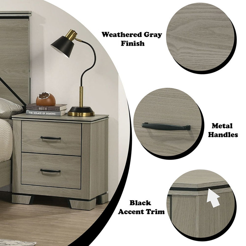 Joanna - Nightstand - Weathered Gray