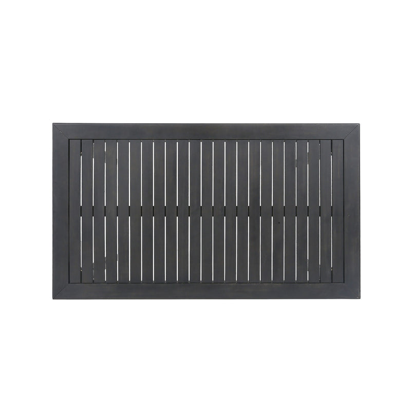 Outdoor Minimalist Acacia Wood Rectangle Bar Table