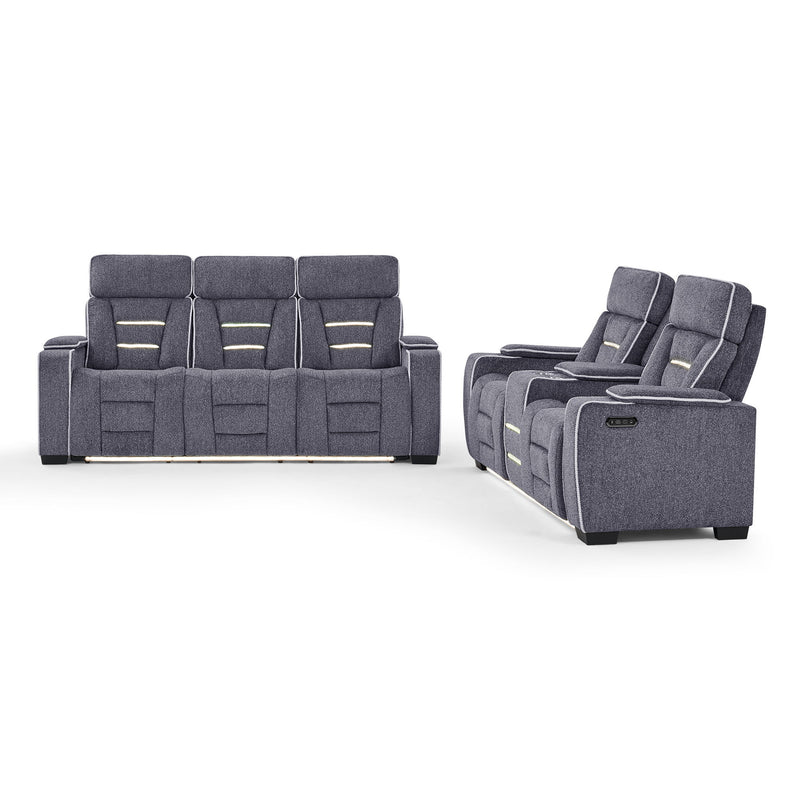 Austin - Reclining Sofa With Storage Arms - Gray