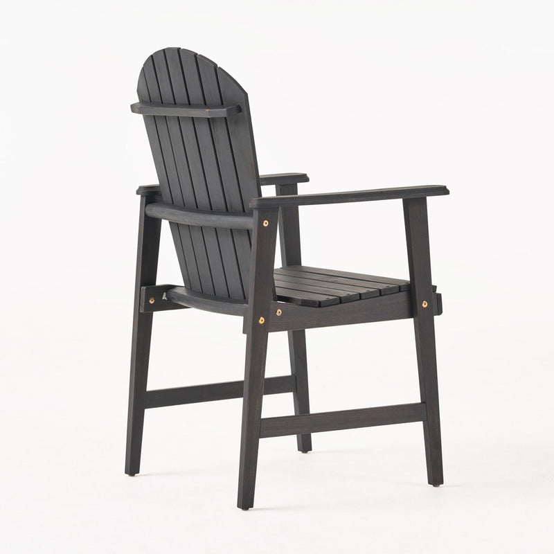 Outdoor Weather Resistant Acacia Wood Adirondack Dining Chairs (Set of 2)