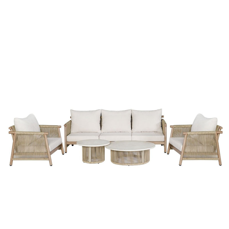 Zira - 5 Piece Patio Sofa Set - Beige