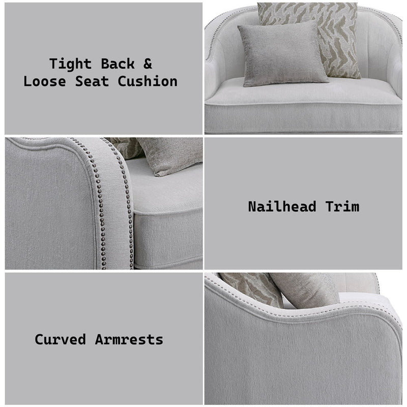 Mahler - Chair With 2 Pillows - Beige Linen